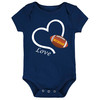 Football Love Heart Baby Bodysuit for Michigan Fans