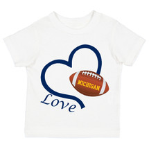 Michigan Loves Football Heart Baby/Toddler T-Shirt