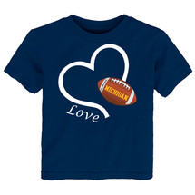 Football Love Heart Baby/Toddler/Youth T-Shirt for Michigan Fans 