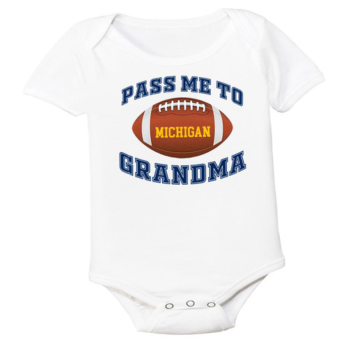Michigan Football Pass Me to GrandMa Baby Bodysuit