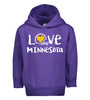 Minnesota Loves Football Chalk Art Toddler Hoodie with Side Pockets -PUR