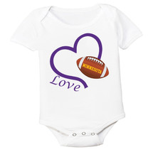 Minnesota Loves Football Heart Baby Bodysuit