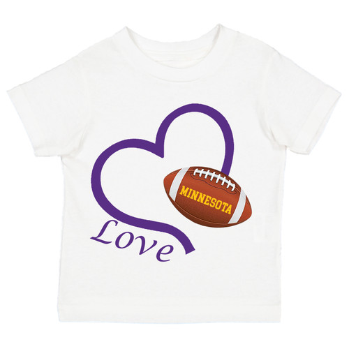 Minnesota Loves Football Heart Baby/Toddler T-Shirt