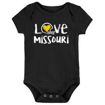 Missouri Loves Football Chalk Art Baby Bodysuit -BLK
