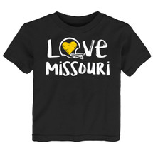 Missouri Loves Football Chalk Art Baby/Toddler T-Shirt -BLK