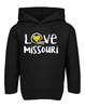 Missouri Loves Football Chalk Art Toddler Hoodie with Side Pockets -BLK