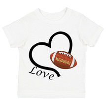 Missouri Loves Football Heart Youth T-Shirt