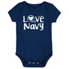 Navy Loves Football Chalk Art Baby Bodysuit -NV