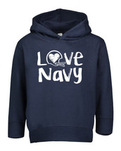 Navy Loves Football Chalk Art Toddler Hoodie with Side Pockets -NV