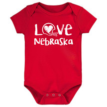 Nebraska Loves Football Chalk Art Baby Bodysuit -RED