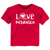Nebraska Loves Football Chalk Art Baby/Toddler T-Shirt -RED