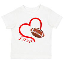 Nebraska Loves Football Heart Baby/Toddler T-Shirt