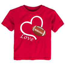 Nebraska Loves Football Heart Baby/Toddler T-Shirt