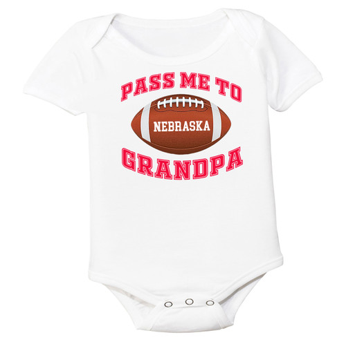 Nebraska Football Pass Me to GrandPa Baby Bodysuit