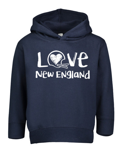 New England Loves Football Chalk Art Toddler Hoodie with Side Pockets -NV