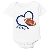 New England Loves Football Heart Baby Bodysuit