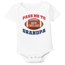 New England Football Pass Me to GrandPa Baby Bodysuit