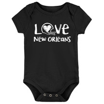 New Orleans Loves Football Chalk Art Baby Bodysuit -BLK