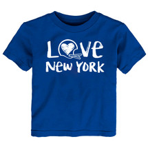 New York Blue Loves Football Chalk Art Youth T-Shirt -ROY