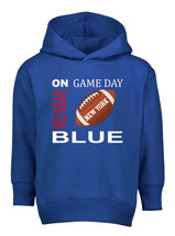 New York Blue Football On GameDay Toddler Hoodie with Side Pockets -ROY