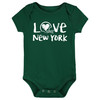 New York Green Loves Football Chalk Art Baby Bodysuit -GR