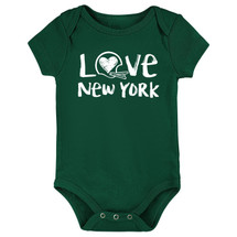 New York Green Loves Football Chalk Art Baby Bodysuit -GR