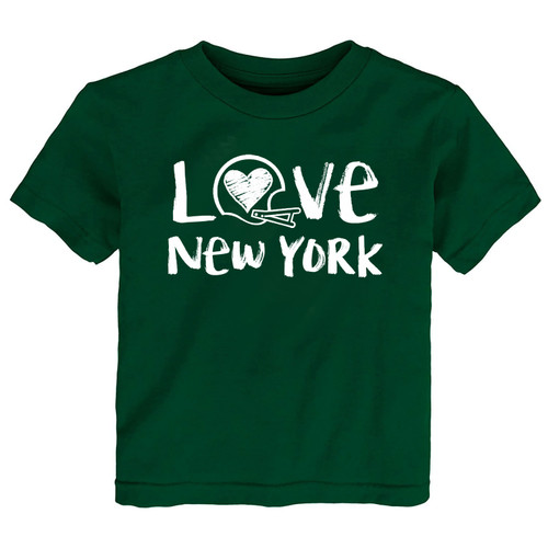 New York Green Loves Football Chalk Art Baby/Toddler T-Shirt -GR