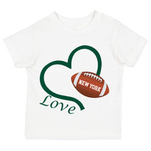 New York Green Loves Football Heart Baby/Toddler T-Shirt