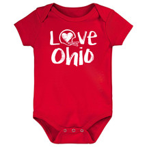 Ohio Loves Football Chalk Art Baby Bodysuit -RED