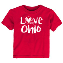 Ohio Loves Football Chalk Art Baby/Toddler T-Shirt -RED