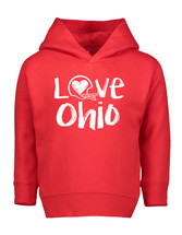 Ohio Loves Football Chalk Art Toddler Hoodie with Side Pockets -RED