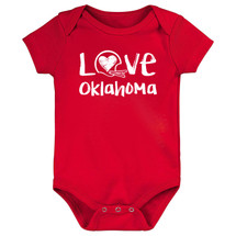 Oklahoma Loves Football Chalk Art Baby Bodysuit -RED