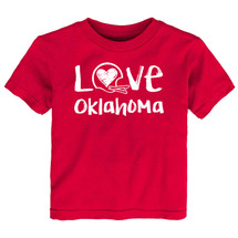 Oklahoma Loves Football Chalk Art Baby/Toddler T-Shirt -RED