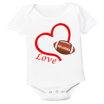 Oklahoma Loves Football Heart Baby Bodysuit