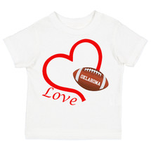 Oklahoma Loves Football Heart Youth T-Shirt