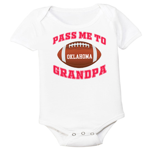 Oklahoma Football Pass Me to GrandPa Baby Bodysuit