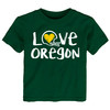 Oregon Loves Football Chalk Art Baby/Toddler T-Shirt -GRN