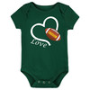 Football Love Heart Baby Bodysuit for Oregon Fans