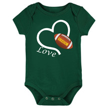 Football Love Heart Baby Bodysuit for Oregon Fans
