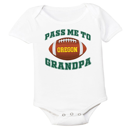 Oregon Football Pass Me to GrandPa Baby Bodysuit