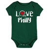 Philadelphia Loves Football Chalk Art Baby Bodysuit -GRN