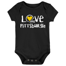 Pittsburgh Loves Football Chalk Art Baby Bodysuit -BLK