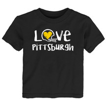 Pittsburgh Loves Football Chalk Art Youth T-Shirt -BLK