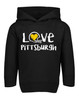 Pittsburgh Loves Football Chalk Art Toddler Hoodie with Side Pockets -BLK