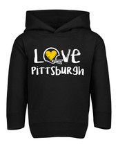 Pittsburgh Loves Football Chalk Art Toddler Hoodie with Side Pockets -BLK
