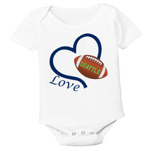 Seattle Loves Football Heart Baby Bodysuit