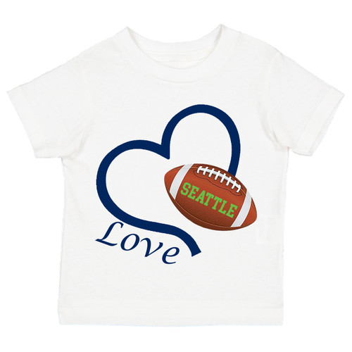 Seattle Loves Football Heart Youth T-Shirt