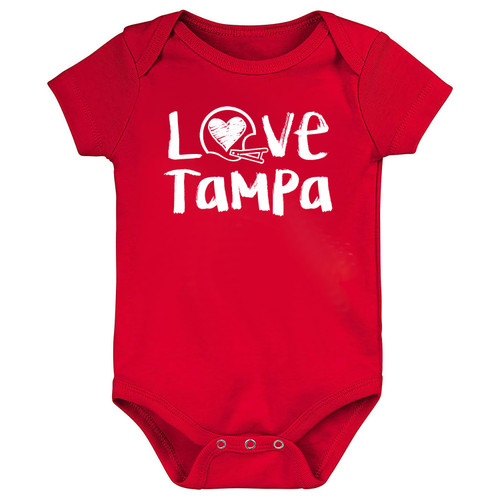Tampa Loves Football Chalk Art Baby Bodysuit -RED