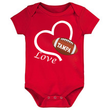 Tampa Loves Football Heart Baby Bodysuit