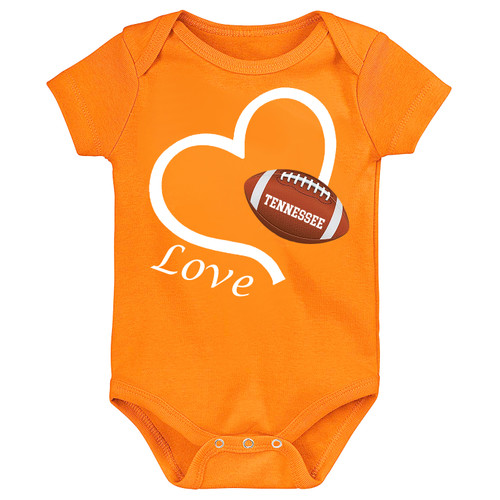 Tennessee Loves Football Heart Baby Bodysuit 